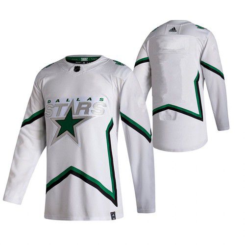 Men Dallas Stars Blank White NHL 2021 Reverse Retro jersey->winnipeg jets->NHL Jersey
